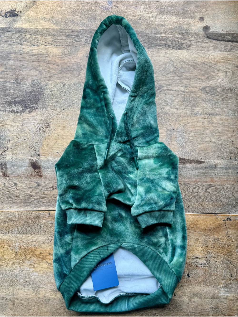Emerald Green Tie-Dye Dog Hoodie (Pet)